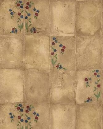 D Tails Sur Kitchen Flavours Flowers Stone Tiles Wallpaper Kf24388