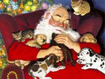 Wallpaper Puppies Kittens Christmas Computer
