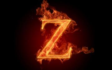 Wallpaper Z Letter Flame Fire Alphabet