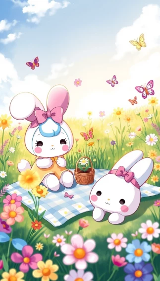 My Melody And Cinnamoroll Wallpaper