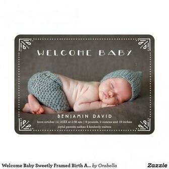 Welcome Baby Sweetly Framed Birth Announcement