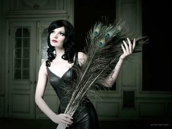 Woman Peacock Feathers Desktop Pc And Mac Wallpaper