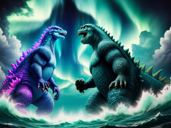 Ai Art Generator From Text Deep Underwater Trippy Godzilla Vs King