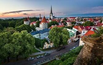 Wallpaper Road Building Estonia Tallinn Panorama