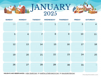 January Calendar Wallpaper