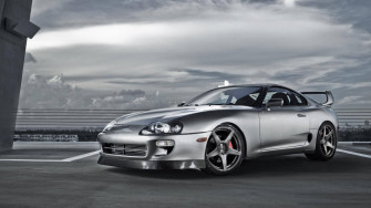 Monochromatic Elegance Toyota Supra Mk4 Wallpaper