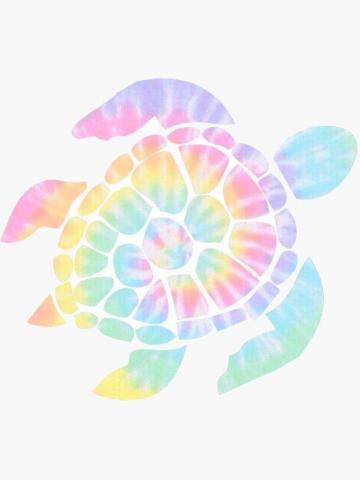 Tie Dye Turtle Sticker By Maddiemjf