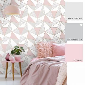 Zara Marble Metallic Wallpaper In Soft Pink Rose Gold I Love