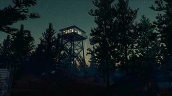 Firewatch Video Games Night Forest Trees Stars