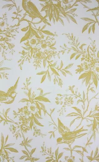 Chelsea Morning Yellow And White Toile Wallpaper Thibaut