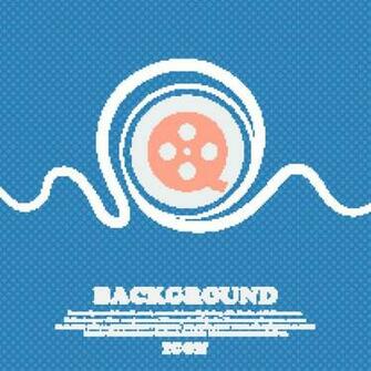 Film Sign Icon Blue And White Abstract Background Flecked With