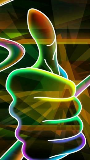 3d Neon Hand iPhone Wallpaper HD