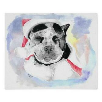 Christmas Pitbull Posters