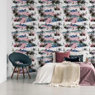 Wall Decal Tropical Wallpaper Lemmy Living Room