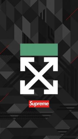 Off White X Supreme Wallpaper Ponsel Gambar Seni