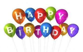 3d Colored Happy BirtHDay Balloons Isolated On White Background
