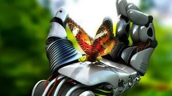 HD Wallpaper In High Resolution For Get Robot Hand Butterfly