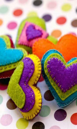 Colorful Hearts Mobile Phone Wallpaper
