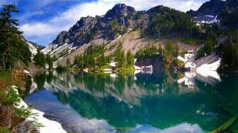 Washington State Blue Clouds Crystalline Forests Wallpaper