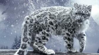 Snow Leopard Art Wallpaper In Resolution