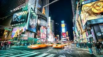 Theater District In Times Square New York Wallpaper HD