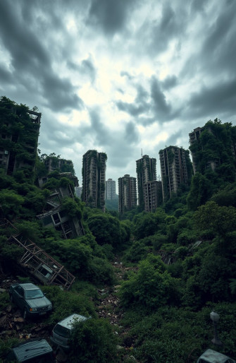 Destroyed City Background