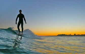 Surfing Sunset Longboard Longboarding The
