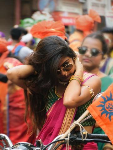 Women Bikers During Shobha Yatra Indian Girlboss