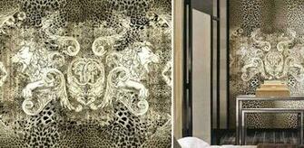 Casegoods Exotic Icona Roberto Wallpaper Cavalli Wall Gold Ribbons