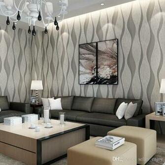 European Simple Wave Ripple Strip 3d Non Woven Embossed Wallpaper