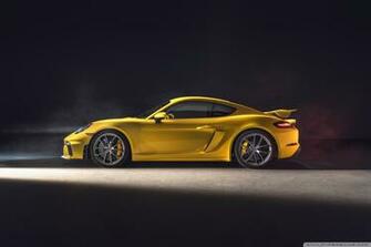 Yellow Porsche Cayman Gt4 Sports Car 4k HD Desktop
