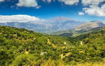 Wallpaper Forest The Sky Clouds Mountains Island Greece
