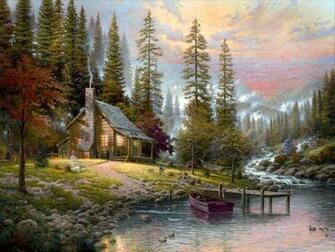 Log Cabin Wallpaper Background HD