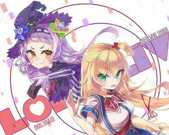 Virtual R Akai Haato Shion Murasaki HD Wallpaper