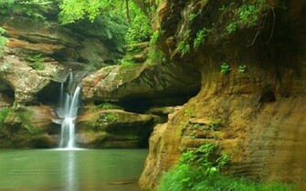Waterfall Pond Nature Wallpaper Wallpup
