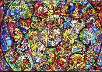 Puzzles Pieces Crystal Disney Art Stained Tenyo