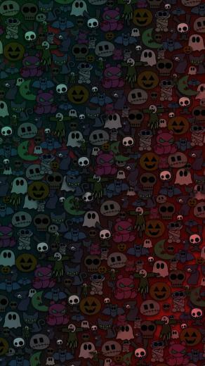 Cute Halloween Monsters Pattern iPhone Wallpaper Ipod HD