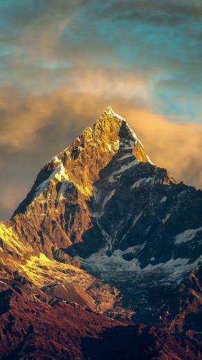 HD Background Annapurna Mountain Nepal Himalayas Range Sky Sunset