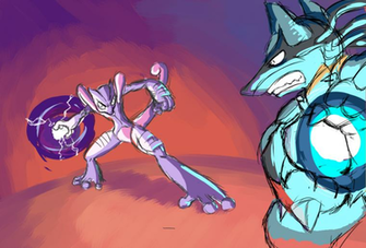 Mewtwo Vs Lucario By Zeige737