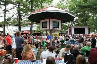 Racing Fans Gathered Around At Tv The Saratoga Race Course Jpg