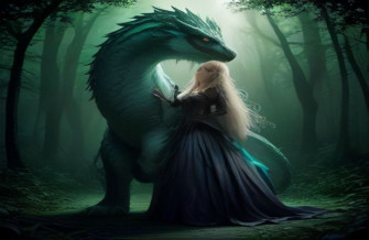 Woman And Dragon Wallpaper