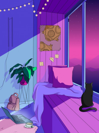 Artstation Animated Illustration Lo Fi Synthwave Kerasumi