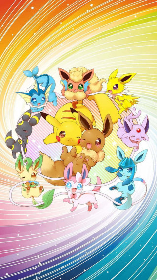 Cute Pikachu And Eevee Wallpaper