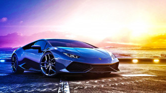 Blue Lamborghini Huracan Coupe Wallpaper
