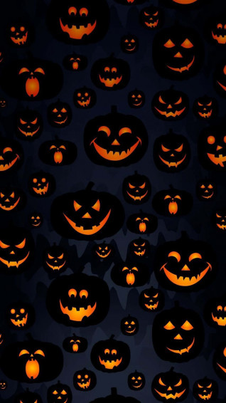 Dark Pumpkins Fall Halloween iPhone Wallpaper