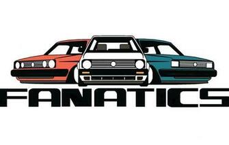 Wallpaper Tuning Volkswagen Red White Golf Art