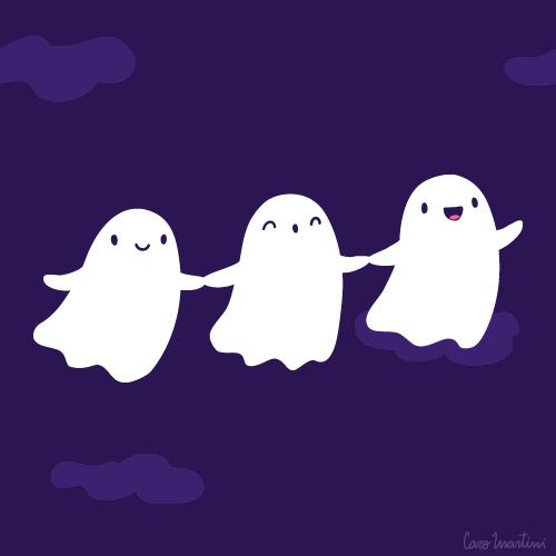 Cute Ghosts Gif Halloween Happy Kawaii Wallpaper