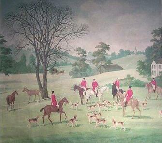 Nys Hunthand Painted Antique Style Hunt Scene Available In Custom
