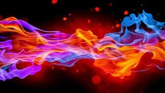 Blue And Red Fire Wallpaper