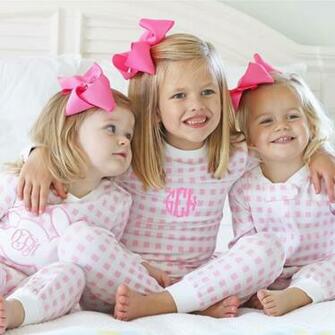 Bunny Silhouette Knit Loungewear Pink Check Smocked Auctions